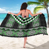 Green Taniko Pattern Aotearoa Sarong Niho Taniwha Mix Poutama