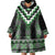 Green Taniko Pattern Aotearoa Wearable Blanket Hoodie Niho Taniwha Mix Poutama LT14