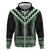 Green Taniko Pattern Aotearoa Zip Hoodie Niho Taniwha Mix Poutama LT14