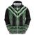 Green Taniko Pattern Aotearoa Zip Hoodie Niho Taniwha Mix Poutama LT14