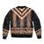 Orange Taniko Pattern Aotearoa Bomber Jacket Niho Taniwha Mix Poutama LT14