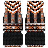 Orange Taniko Pattern Aotearoa Car Mats Niho Taniwha Mix Poutama