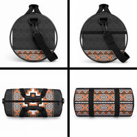 Orange Taniko Motifs Aotearoa Duffle Bag Niho Taniwha Mix Poutama LT14 - Polynesian Pride