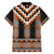 Orange Taniko Pattern Aotearoa Family Matching Off The Shoulder Long Sleeve Dress and Hawaiian Shirt Niho Taniwha Mix Poutama LT14