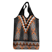Orange Taniko Pattern Aotearoa Grocery Bag Niho Taniwha Mix Poutama