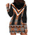 Orange Taniko Pattern Aotearoa Hoodie Dress Niho Taniwha Mix Poutama LT14