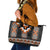 Orange Taniko Pattern Aotearoa Leather Tote Bag Niho Taniwha Mix Poutama