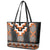 Orange Taniko Pattern Aotearoa Leather Tote Bag Niho Taniwha Mix Poutama