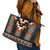 Orange Taniko Pattern Aotearoa Leather Tote Bag Niho Taniwha Mix Poutama