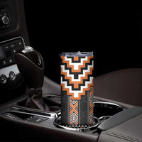 Orange Taniko Pattern Aotearoa Skinny Tumbler Niho Taniwha Mix Poutama LT14 - Polynesian Pride