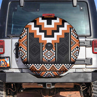 Orange Taniko Pattern Aotearoa Spare Tire Cover Niho Taniwha Mix Poutama