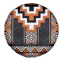Orange Taniko Pattern Aotearoa Spare Tire Cover Niho Taniwha Mix Poutama