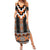 Orange Taniko Pattern Aotearoa Summer Maxi Dress Niho Taniwha Mix Poutama LT14