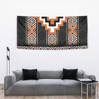 Orange Taniko Pattern Aotearoa Tapestry Niho Taniwha Mix Poutama