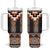 Orange Taniko Pattern Aotearoa Tumbler With Handle Niho Taniwha Mix Poutama LT14