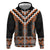 Orange Taniko Pattern Aotearoa Zip Hoodie Niho Taniwha Mix Poutama LT14