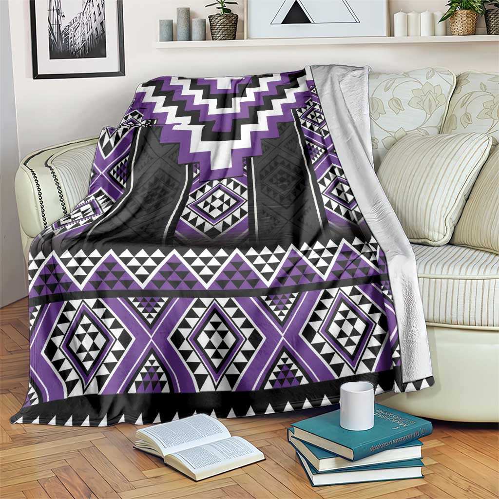 Purple Taniko Pattern Aotearoa Blanket Niho Taniwha Mix Poutama