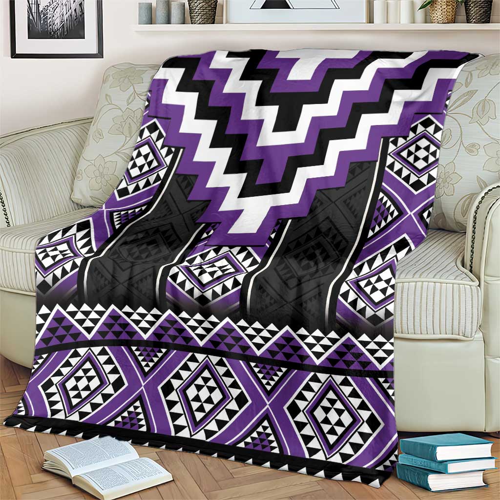 Purple Taniko Pattern Aotearoa Blanket Niho Taniwha Mix Poutama