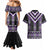 Purple Taniko Pattern Aotearoa Couples Matching Mermaid Dress and Hawaiian Shirt Niho Taniwha Mix Poutama LT14