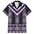 Purple Taniko Pattern Aotearoa Family Matching Off The Shoulder Long Sleeve Dress and Hawaiian Shirt Niho Taniwha Mix Poutama LT14