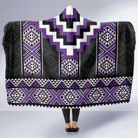 Purple Taniko Pattern Aotearoa Hooded Blanket Niho Taniwha Mix Poutama