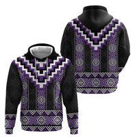 Purple Taniko Pattern Aotearoa Hoodie Niho Taniwha Mix Poutama LT14