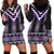 Purple Taniko Pattern Aotearoa Hoodie Dress Niho Taniwha Mix Poutama LT14