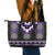 Purple Taniko Pattern Aotearoa Leather Tote Bag Niho Taniwha Mix Poutama