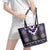 Purple Taniko Pattern Aotearoa Leather Tote Bag Niho Taniwha Mix Poutama