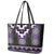 Purple Taniko Pattern Aotearoa Leather Tote Bag Niho Taniwha Mix Poutama