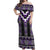 Purple Taniko Pattern Aotearoa Off Shoulder Maxi Dress Niho Taniwha Mix Poutama LT14