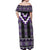 Purple Taniko Pattern Aotearoa Off Shoulder Maxi Dress Niho Taniwha Mix Poutama LT14