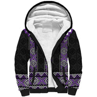 Purple Taniko Pattern Aotearoa Sherpa Hoodie Niho Taniwha Mix Poutama LT14