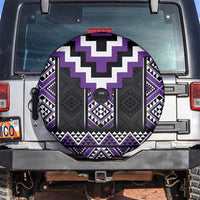Purple Taniko Pattern Aotearoa Spare Tire Cover Niho Taniwha Mix Poutama