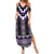 Purple Taniko Pattern Aotearoa Summer Maxi Dress Niho Taniwha Mix Poutama LT14