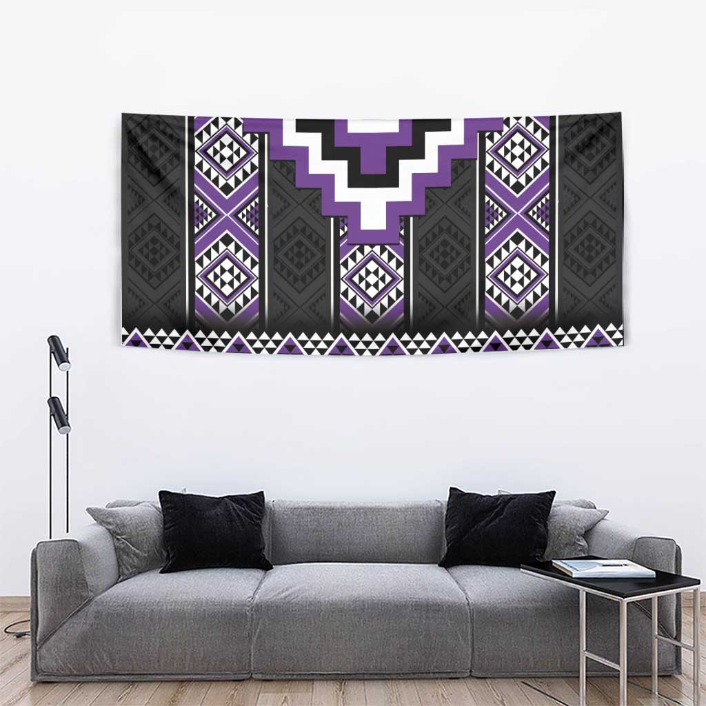 Purple Taniko Pattern Aotearoa Tapestry Niho Taniwha Mix Poutama