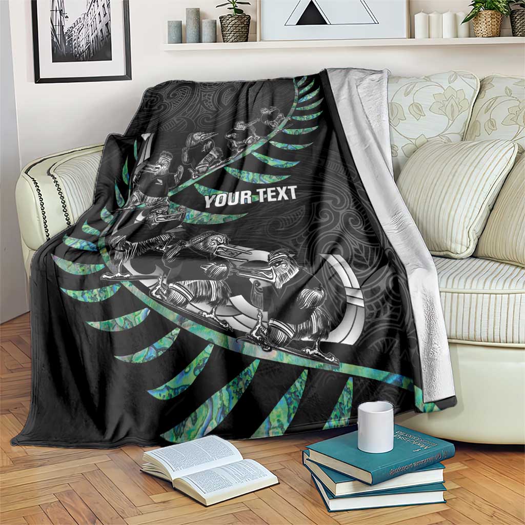 Custom New Zealand Silver Fern Rugby Blanket Aotearoa Kiwi Maori Pattern LT14