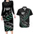 Custom New Zealand Silver Fern Rugby Couples Matching Long Sleeve Bodycon Dress and Hawaiian Shirt Aotearoa Kiwi Maori Pattern