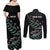 Custom New Zealand Silver Fern Rugby Couples Matching Off Shoulder Maxi Dress and Long Sleeve Button Shirt Aotearoa Kiwi Maori Pattern