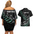 Custom New Zealand Silver Fern Rugby Couples Matching Off Shoulder Short Dress and Hawaiian Shirt Aotearoa Kiwi Maori Pattern