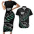 Custom New Zealand Silver Fern Rugby Couples Matching Short Sleeve Bodycon Dress and Hawaiian Shirt Aotearoa Kiwi Maori Pattern