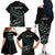 Custom New Zealand Silver Fern Rugby Family Matching Off The Shoulder Long Sleeve Dress and Hawaiian Shirt Aotearoa Kiwi Maori Pattern