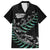 Custom New Zealand Silver Fern Rugby Family Matching Off Shoulder Short Dress and Hawaiian Shirt Aotearoa Kiwi Maori Pattern