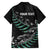 Custom New Zealand Silver Fern Rugby Family Matching Short Sleeve Bodycon Dress and Hawaiian Shirt Aotearoa Kiwi Maori Pattern