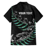 Custom New Zealand Silver Fern Rugby Family Matching Tank Maxi Dress and Hawaiian Shirt Aotearoa Kiwi Maori Pattern