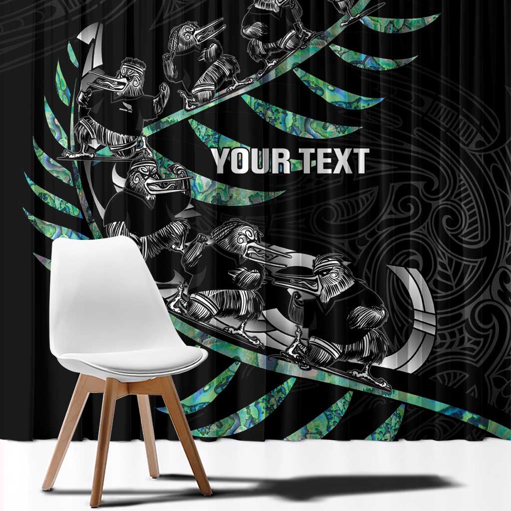 Custom New Zealand Silver Fern Rugby Window Curtain Aotearoa Kiwi Maori Pattern LT14