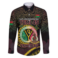 Personalised Vanuatu Family Matching Mermaid Dress and Hawaiian Shirt Yumi 45th Hapi Independens Dei - Black Version LT14