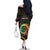Personalised Vanuatu Family Matching Off The Shoulder Long Sleeve Dress and Hawaiian Shirt Yumi 45th Hapi Independens Dei - Black Version LT14