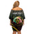Personalised Vanuatu Family Matching Off Shoulder Short Dress and Hawaiian Shirt Yumi 45th Hapi Independens Dei - Black Version LT14