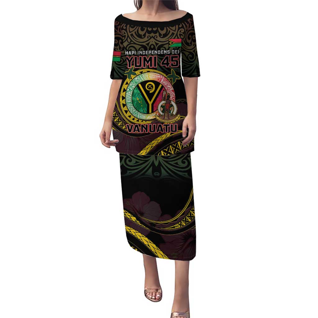 Personalised Vanuatu Puletasi Yumi 45th Hapi Independens Dei - Black Version LT14